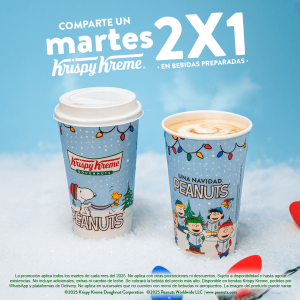 Vasos de Snoopy y Krispy Kreme